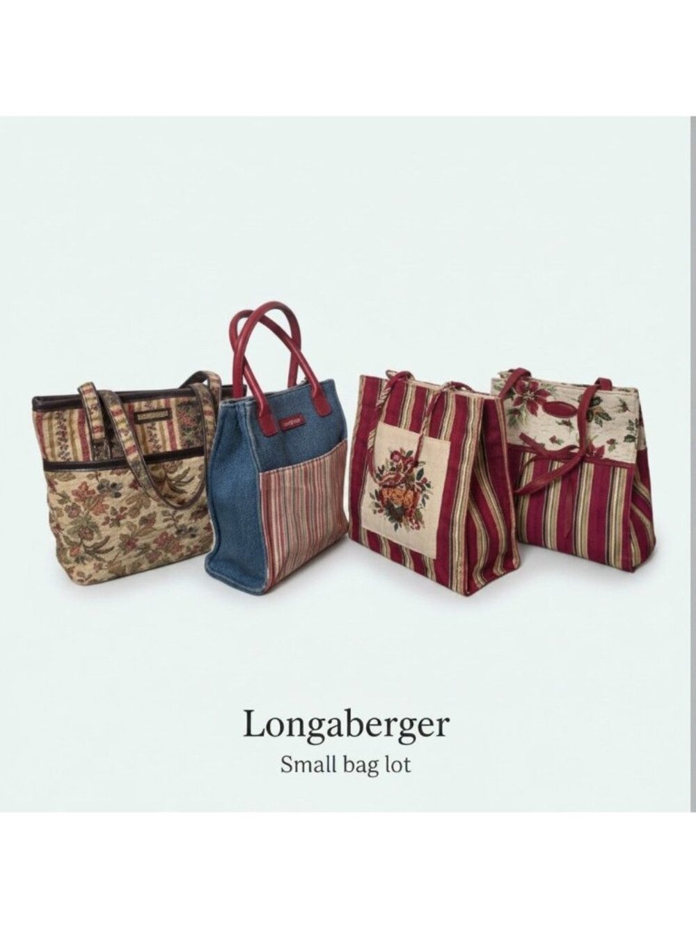 Vintage Longaberger Tote Lot Grandmacore Cottagecore Vintage Country Americana